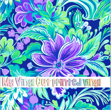 Load image into Gallery viewer, Printed Vinyl &amp; HTV Preppy Florals O Pattern 12 x 12 inch sheet