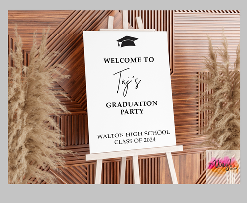 Graduation Sign, Graduation Yard Signs, Graduation Decor 2024, Welcome Congratulations Celebration Poster, Modern Graduation 2024