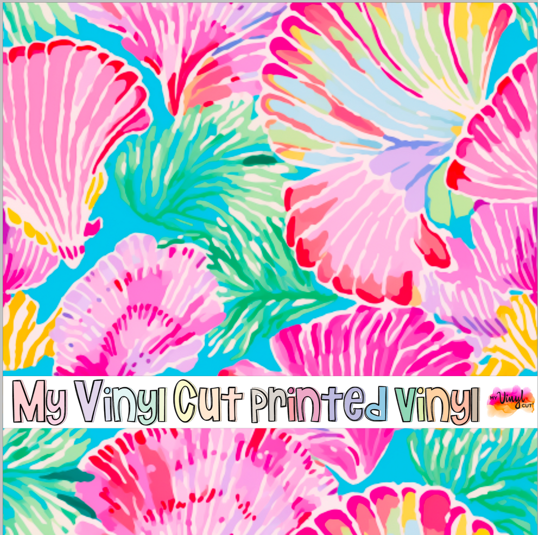 Printed Vinyl & HTV Preppy Vacation C Pattern 12 x 12 inch sheet