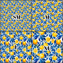 Load image into Gallery viewer, Printed Vinyl &amp; HTV Blue and Lemons C Patterns 12 x 12 inch sheet