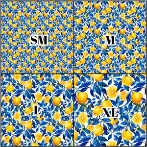 Printed Vinyl & HTV Blue and Lemons C Patterns 12 x 12 inch sheet