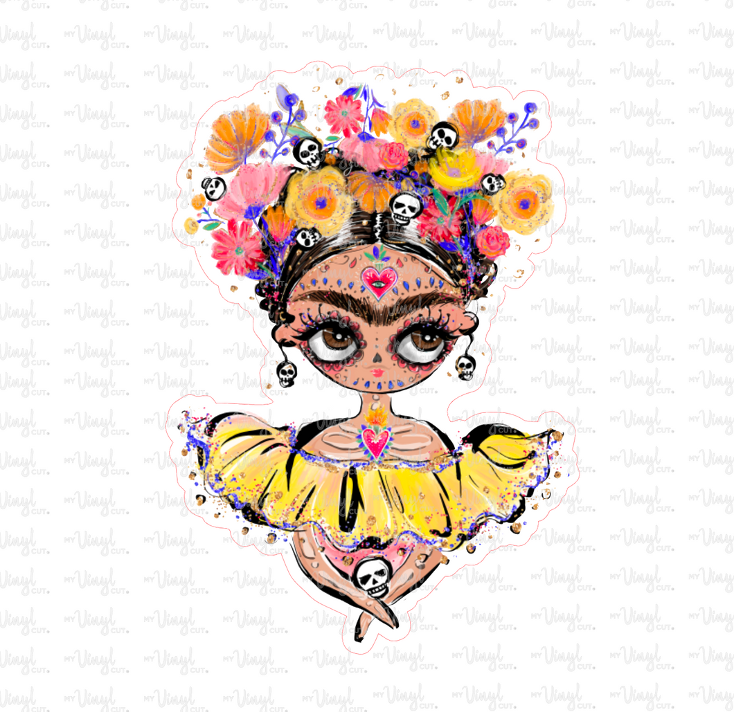 Sticker | 62M | Frida eyes open | Waterproof Vinyl Sticker | White | Clear | Permanent | Removable | Window Cling | Glitter | Holographic