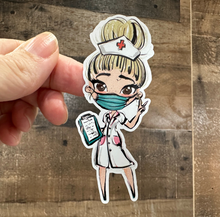 Load image into Gallery viewer, Sticker | 22B | Nurse | Waterproof Vinyl Sticker | White | Clear | Permanent | Removable | Window Cling | Glitter | Holographic