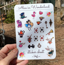 Load image into Gallery viewer, Sticker Sheet 43 Set of little planner stickers Alice in Wonderland