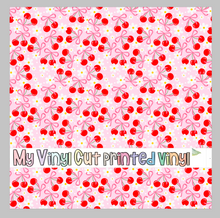 Load image into Gallery viewer, Printed Vinyl &amp; HTV Coquette Cherry Patterns 12 x 12 inch sheet