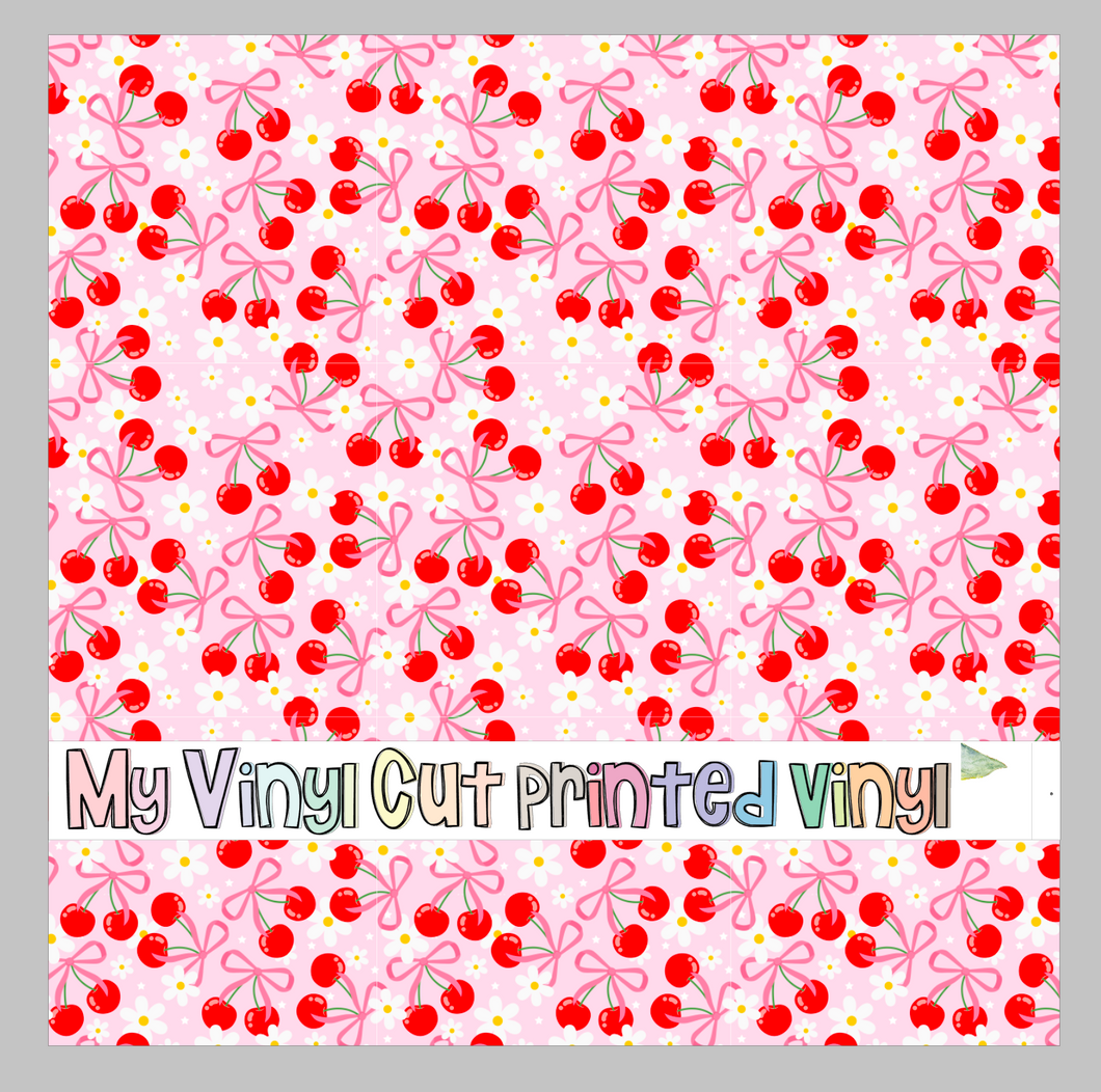 Printed Vinyl & HTV Coquette Cherry Patterns 12 x 12 inch sheet