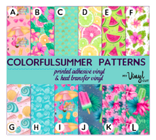 Load image into Gallery viewer, Printed Vinyl &amp; HTV Summer Patterns 12 x 12 inch sheet