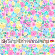 Load image into Gallery viewer, Printed Vinyl HTV &amp; Waterslide Pastel Flowers Patterns 12 x 12 inch sheet