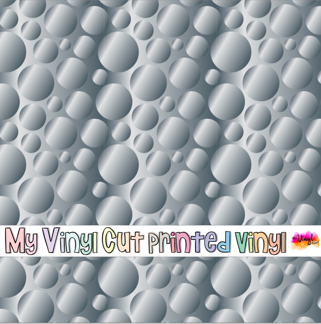 Printed Vinyl HTV & Waterslide Silver Circles Pattern 12 x 12 inch sheet