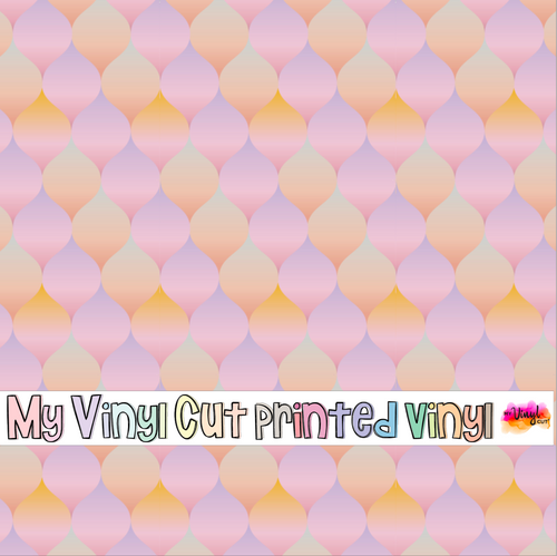 Printed Vinyl HTV & Waterslide Pink and Orange Geo Pattern 12 x 12 inch sheet
