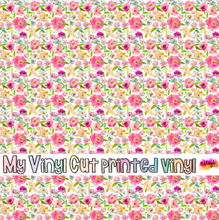 Load image into Gallery viewer, Printed Vinyl HTV &amp; Waterslide Orange and Yellow Flowers Pattern 12 x 12 inch sheet