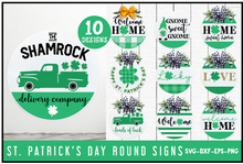 Load image into Gallery viewer, St. Patrick's Day Round Sign SVG Bundle