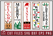 Load image into Gallery viewer, Christmas Vertical Porch Sign SVG Bundle