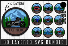 Load image into Gallery viewer, 3D Layered Car Truck Motorcycle SVG Bundle