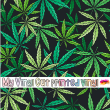 Load image into Gallery viewer, Printed Vinyl HTV &amp; Waterslide Cannabis Patterns 12 x 12 inch sheet