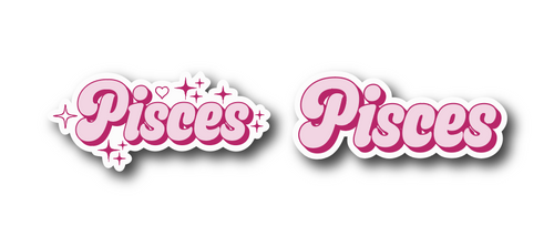 Sticker | Pink Pisces Zodiac Sticker | Waterproof Vinyl Sticker | Permanent