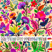 Load image into Gallery viewer, Printed Vinyl HTV &amp; Waterslide Colorful Flowers Patterns 12 x 12 inch sheet