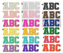 Load image into Gallery viewer, Custom Name Sticker in Faux Chenille Font Gold or Silver Border One name up to 4 inches wide