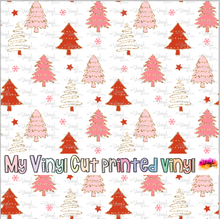 Load image into Gallery viewer, Printed Vinyl HTV &amp; Waterslide Christmas Trees Patterns 12 x 12 inch sheet