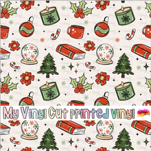 Load image into Gallery viewer, Printed Vinyl HTV &amp; Waterslide Green and Red Cozy Christmas Patterns 12 x 12 inch sheet