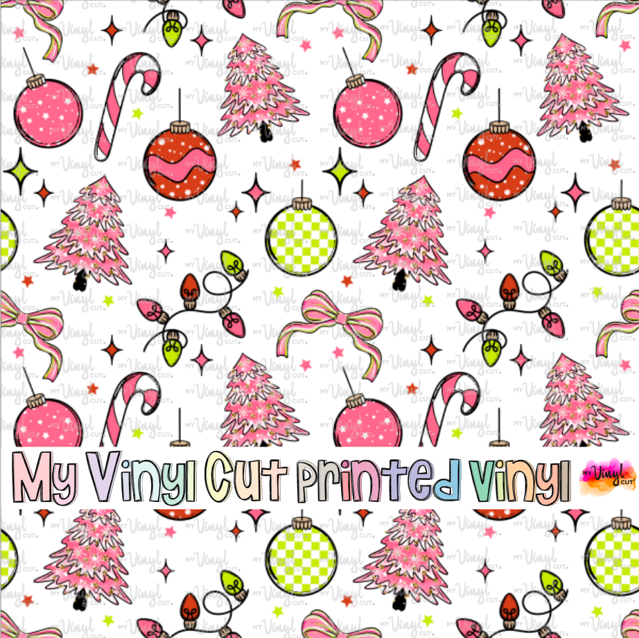 Printed Vinyl HTV & Waterslide Holly Jolly Vibes Christmas Patterns 12 x 12 inch sheet