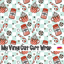 Load image into Gallery viewer, Christmas Gift Wrap Printed Wrapping Paper Peppermint Mocha