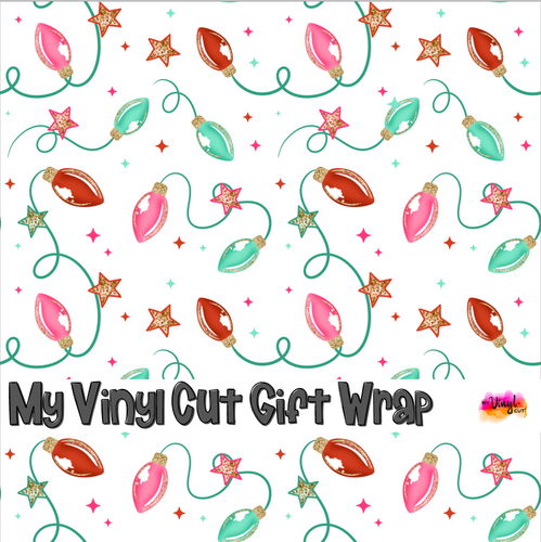 Christmas Gift Wrap Printed Wrapping Paper Christmas Lights