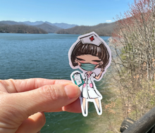 Load image into Gallery viewer, Sticker | 22M | Nurse | Waterproof Vinyl Sticker | White | Clear | Permanent | Removable | Window Cling | Glitter | Holographic