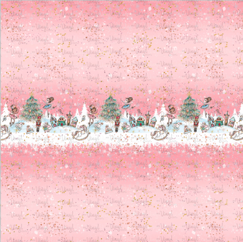 Printed Vinyl, HTV & Waterslide Pink Nutcracker Winter Patterns 12 x 12 inch sheet