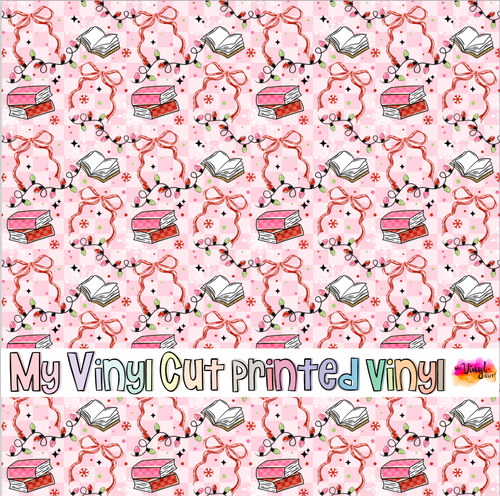 Printed Vinyl, HTV & Waterslide Merry Bookmas Pattern 12 x 12 inch sheet