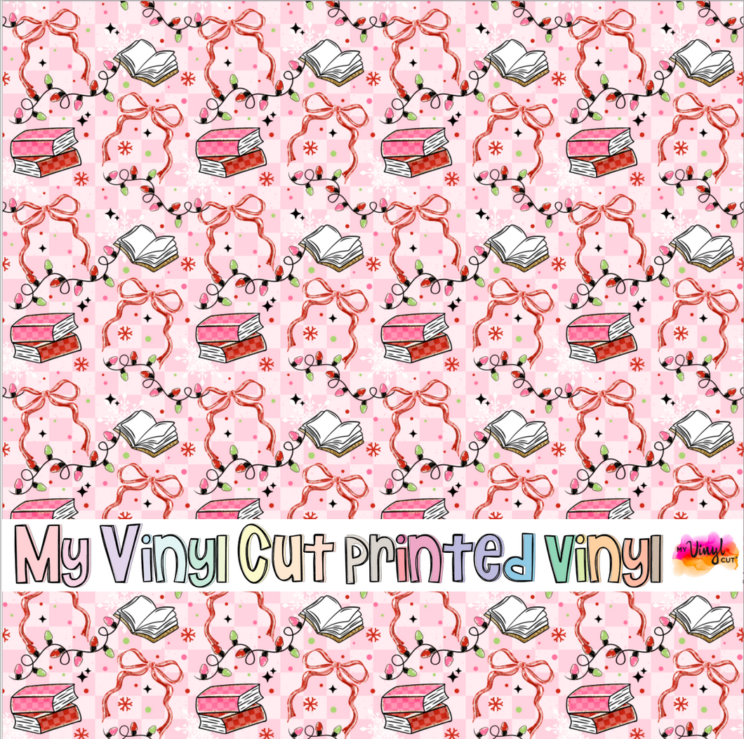 Printed Vinyl, HTV & Waterslide Merry Bookmas Pattern 12 x 12 inch sheet