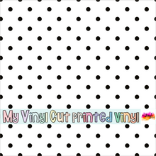Load image into Gallery viewer, Printed Vinyl, HTV &amp; Waterslide Black Dots Patterns 12 x 12 inch sheet