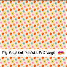 Load image into Gallery viewer, Printed Vinyl, HTV &amp; Waterslide Colorful Daisies Patterns 12 x 12 inch sheet