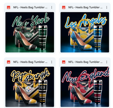 Load image into Gallery viewer, High Heel and Cup Sticker Football Theme | TV Tray Table Decal | Waterproof Vinyl Sticker | Reposition-able | Laminated (Copy)