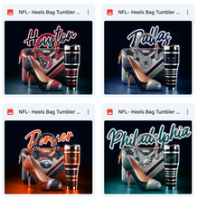 Load image into Gallery viewer, High Heel and Cup Sticker Football Theme | TV Tray Table Decal | Waterproof Vinyl Sticker | Reposition-able | Laminated (Copy)