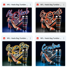 Load image into Gallery viewer, High Heel and Cup Sticker Football Theme | TV Tray Table Decal | Waterproof Vinyl Sticker | Reposition-able | Laminated (Copy)