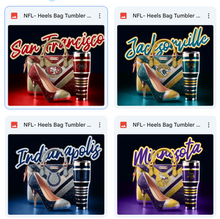 Load image into Gallery viewer, High Heel and Cup Sticker Football Theme | TV Tray Table Decal | Waterproof Vinyl Sticker | Reposition-able | Laminated (Copy)