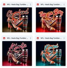 Load image into Gallery viewer, High Heel and Cup Sticker Football Theme | TV Tray Table Decal | Waterproof Vinyl Sticker | Reposition-able | Laminated (Copy)