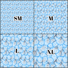 Load image into Gallery viewer, Printed Vinyl, HTV &amp; Waterslide Blue Seashells A Patterns 12 x 12 inch sheet