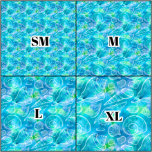 Load image into Gallery viewer, Printed Vinyl, HTV &amp; Waterslide Blue Seashells E Patterns 12 x 12 inch sheet
