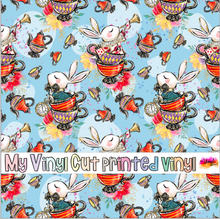 Load image into Gallery viewer, Printed Vinyl, HTV &amp; Waterslide Alice in Wonderland E Patterns 12 x 12 inch sheet