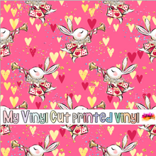 Load image into Gallery viewer, Printed Vinyl, HTV &amp; Waterslide Alice in Wonderland K Patterns 12 x 12 inch sheet