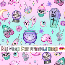Load image into Gallery viewer, Printed Vinyl, HTV &amp; Waterslide Pastel Gothic Light Pattern 12 x 12 inch sheet