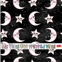 Load image into Gallery viewer, Printed Vinyl, HTV &amp; Waterslide Moon and Stars Pattern 12 x 12 inch sheet