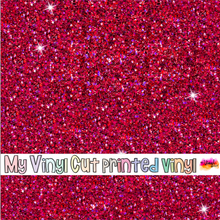 Load image into Gallery viewer, Printed Vinyl, HTV &amp; Waterslide Creepmas Red Faux Glitter Pattern 12 x 12 inch sheet