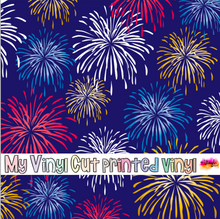 Load image into Gallery viewer, Printed Vinyl HTV &amp; Waterslide Fireworks Pattern 12 x 12 inch sheet
