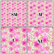 Load image into Gallery viewer, Printed Vinyl | Pink Gold Flowers | Permanent Removable Adhesive | Permanent Glitter Adhesive | HTV | Glitter HTV | 12 x 12 inches | ONE Sheet