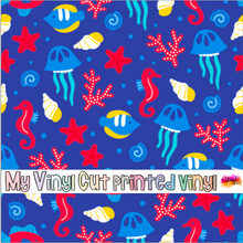 Load image into Gallery viewer, Printed Vinyl | Summer B | Permanent Removable Adhesive | Permanent Glitter Adhesive | HTV | Glitter HTV | 12 x 12 inches | ONE Sheet