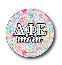 Load image into Gallery viewer, Delta Phi Epsilon Mom Paisley2 Pin Back Button