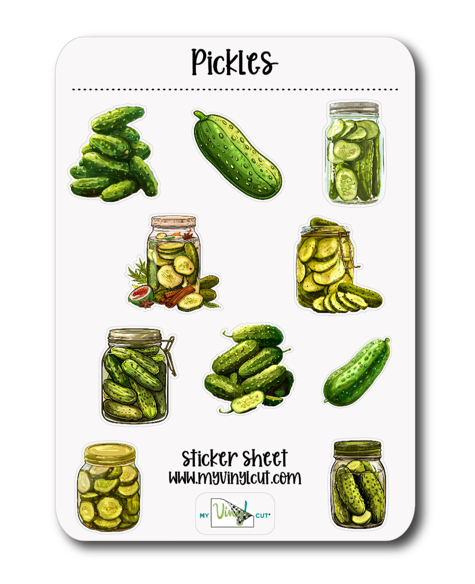 Sticker Sheet |  | Set of little planner stickers Pickles 5 X 7